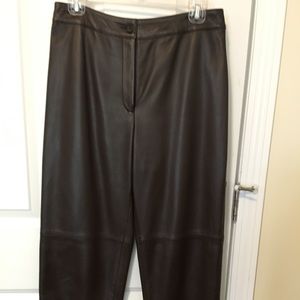 Brown leather pants